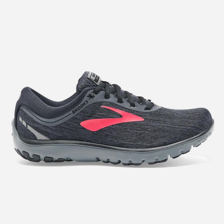 Brooks Pureflow 7 Hardloopschoenen voor Dames Zwart /Grijs/Rood (WUGSL-9576)